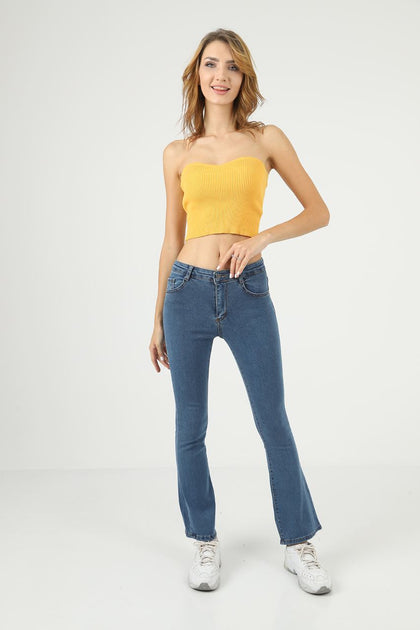 Womens Flare Detail Denim Jeans - WSSJN29