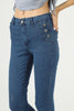 Womens Button Detail Denim Jeans - WSSJN32