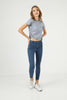 Womens Button Detail Denim Jeans - WSSJN32