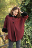 Womens Fur Detail Poncho Coat WTWCC21