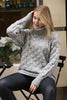 Women's High Neck Oversized Pattern Knitted Sweater by Memnu - MEWS512