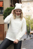 Women's High Neck Velvety Finish Pattern Knitted Sweater by Memnu - MEWS517