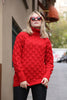 Women's High Neck Oversized Pattern Knitted Sweater by Memnu - MEWS513