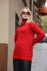 Women's High Neck Oversized Pattern Knitted Sweater by Memnu - MEWS513