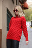 Women's High Neck Oversized Pattern Knitted Sweater by Memnu - MEWS513