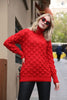 Women's High Neck Oversized Pattern Knitted Sweater by Memnu - MEWS513