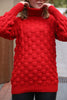 Women's High Neck Oversized Pattern Knitted Sweater by Memnu - MEWS513