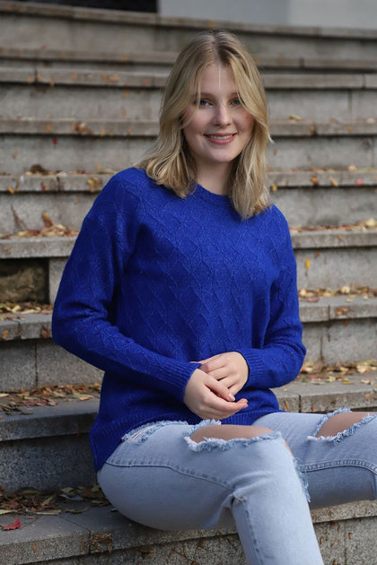 Women's Pattern Knitted Sweater by Memnu - MEWS535