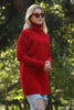 Womens Knitted High Neck Cable Knit Dress MEWKND103
