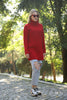 Womens Knitted High Neck Cable Knit Dress MEWKND103