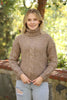 Women's High Neck Pattern Knitted Sweater by Memnu - MEWS540