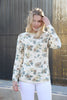 Women's Floral Printed Pattern Knitted Sweater by Memnu - MEWS545