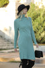 Womens High Neck Knitted Pattern Dress MEWKND118