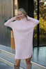 Womens High Neck Knitted Pattern Dress MEWKND121