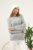 Women's High Neck Pattern Knitted Sweater by Memnu - MEWS563