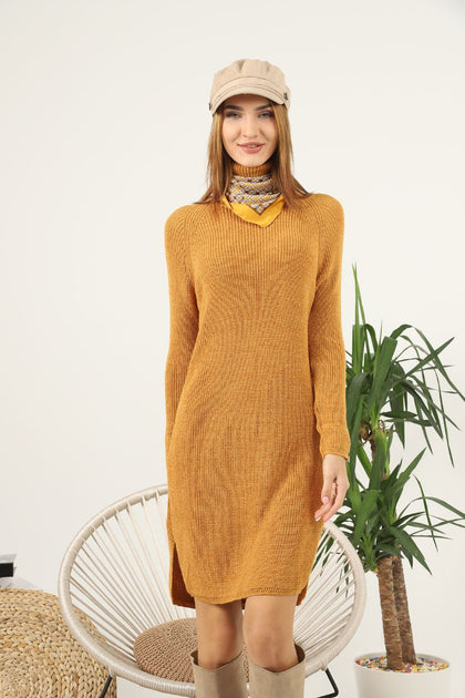 Womens Knitted Pattern Dress MEWKND127