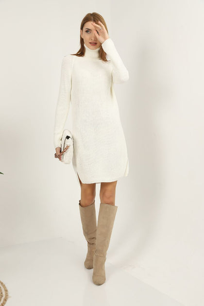 Womens Knitted Pattern Dress MEWKND128