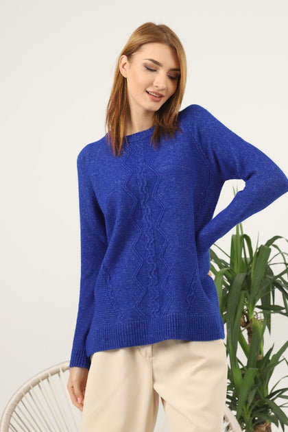 Women's Pattern Knitted Sweater by Memnu - MEWS569