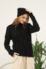 Women's High Neck Pattern Knitted Sweater by Memnu - MEWS567