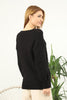 Women's Oversized V Neck Pattern Knitted Sweater by Memnu - MEWS555