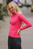 Women's High Neck Knit Detail Top - WST79