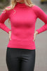 Women's High Neck Knit Detail Top - WST79