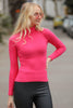 Women's High Neck Knit Detail Top - WST79