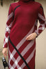 Womens Knitted Pattern Maxi Dress MEWKND140