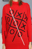 Women's Tic Tac Toe Pattern Knitted Sweater by Memnu - MEWS592