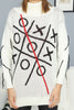 Women's Tic Tac Toe Pattern Knitted Sweater by Memnu - MEWS593