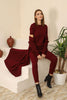 Womens 3 Piece Cardigan and Sweater and Pants Knitted Co Ord Set WTWCD460