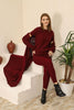 Womens 3 Piece Cardigan and Sweater and Pants Knitted Co Ord Set WTWCD460