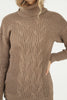 Women's Pattern Knitted High Neck Sweater by Memnu - MEWS606