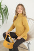 Women's Pattern Knitted High Neck Sweater by Memnu - MEWS609