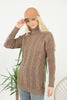 Women's Pattern Knitted High Neck Sweater by Memnu - MEWS616