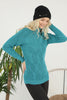 Women's Pattern Knitted High Neck Sweater by Memnu - MEWS631