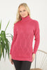 Women's Pattern Knitted High Neck Sweater by Memnu - MEWS635