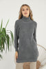 Womens Knitted Pattern High Neck Dress MEWKND161