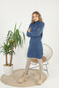 Womens Knitted Pattern High Neck Dress MEWKND163