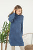 Womens Knitted Pattern High Neck Dress MEWKND163