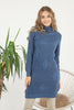 Womens Knitted Pattern High Neck Dress MEWKND163