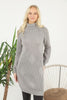 Womens Knitted Pattern High Neck Dress MEWKND164