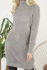 Womens Knitted Pattern High Neck Dress MEWKND164