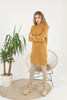 Womens Knitted Pattern High Neck Dress MEWKND165