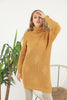 Womens Knitted Pattern High Neck Dress MEWKND165