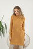 Womens Knitted Pattern High Neck Dress MEWKND165