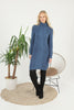 Womens Knitted Pattern High Neck Dress MEWKND168