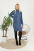 Womens Knitted Pattern High Neck Dress MEWKND168