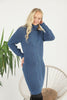 Womens Knitted Pattern High Neck Dress MEWKND168