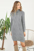 Womens Knitted Pattern High Neck Dress MEWKND169